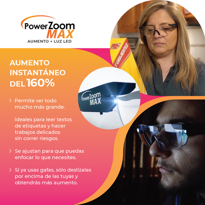 Power Zoom Max Gafas Aumento con luz LED